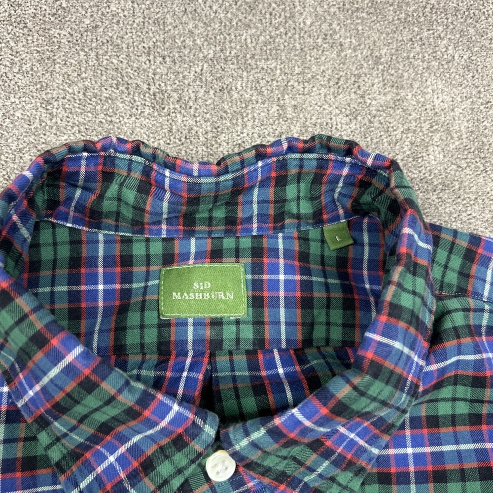 Sid Mashburn Shirt Mens Large Long Sleeve Button Down Plaid Pocket Casual - Picture 3 of 9